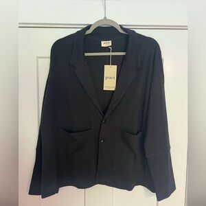 Pact Black Relaxed Airplane Blazer Medium